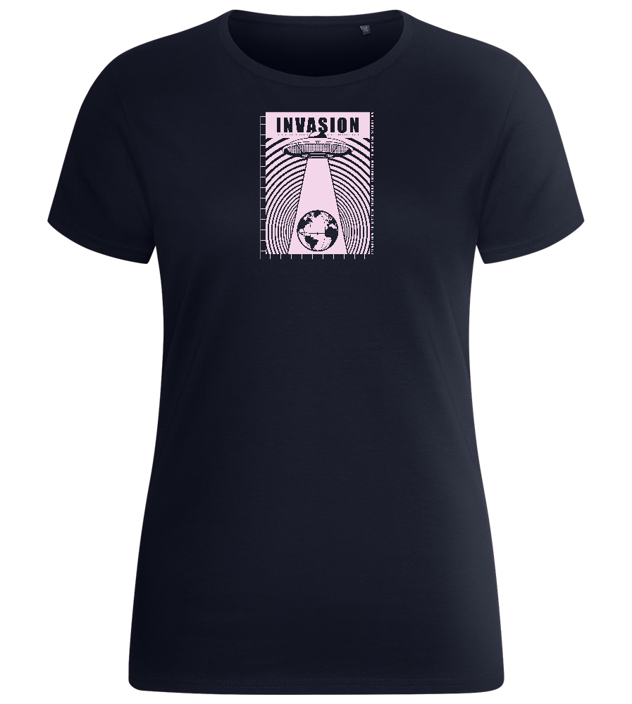 Invade Earth Design - Basic women's fitted t-shirt_FRENCH NAVY_front