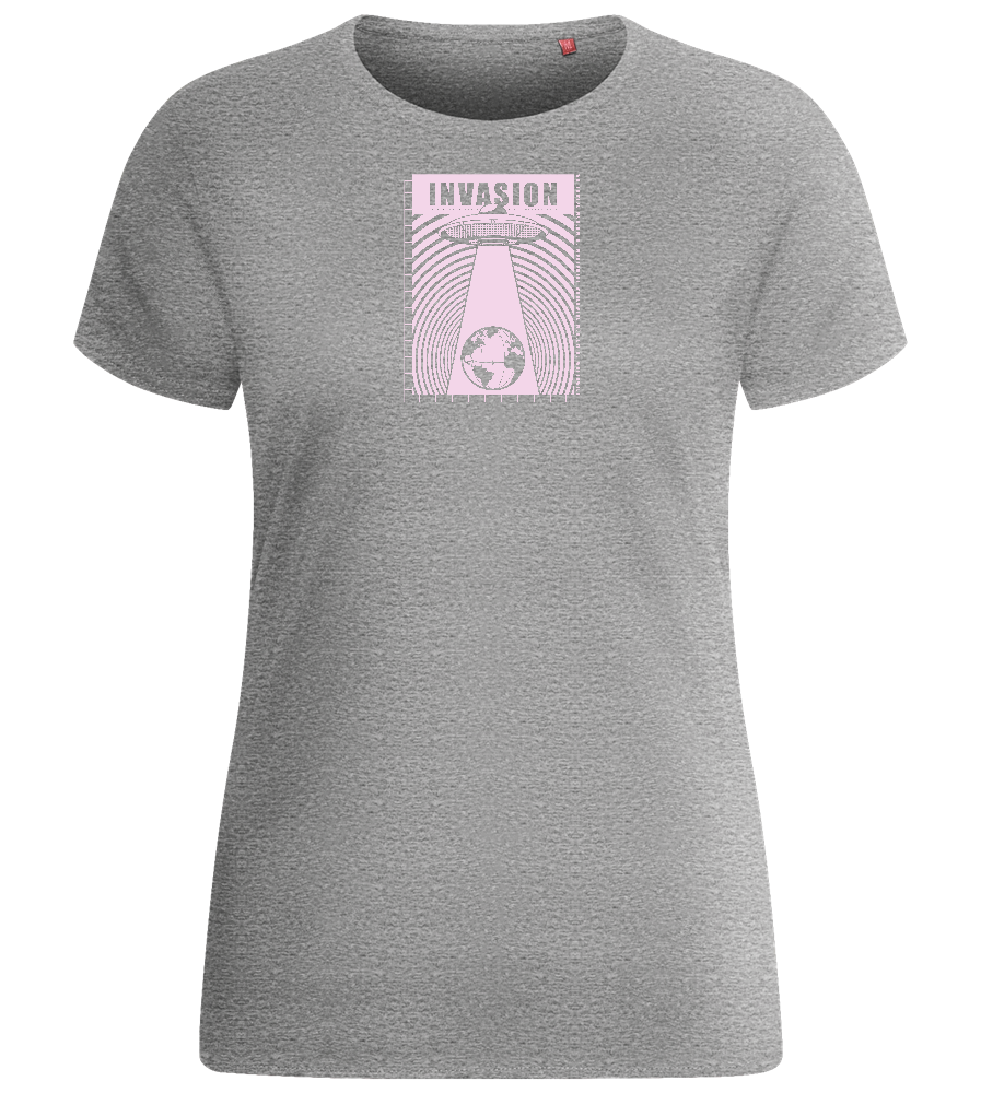 Invade Earth Design - Basic women's fitted t-shirt_ORION GREY_front