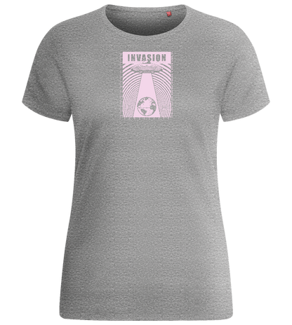 Invade Earth Design - Basic women's fitted t-shirt_ORION GREY_front