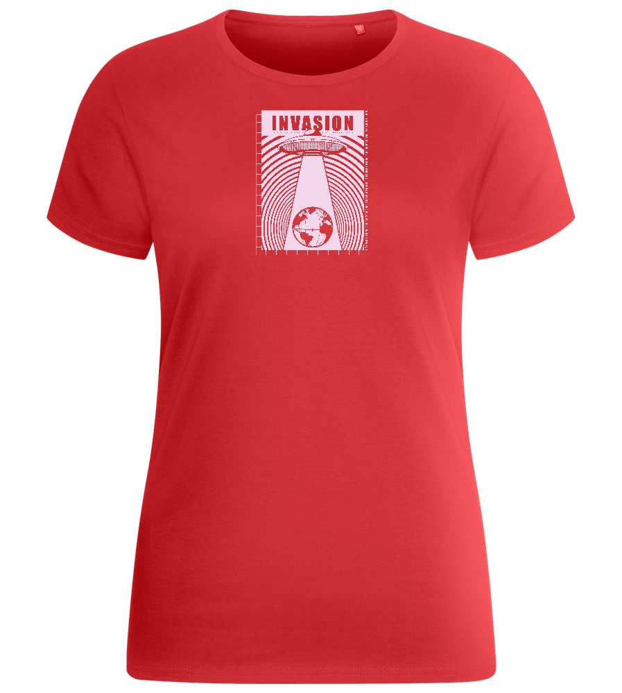 Invade Earth Design - Basic women's fitted t-shirt_RED_front