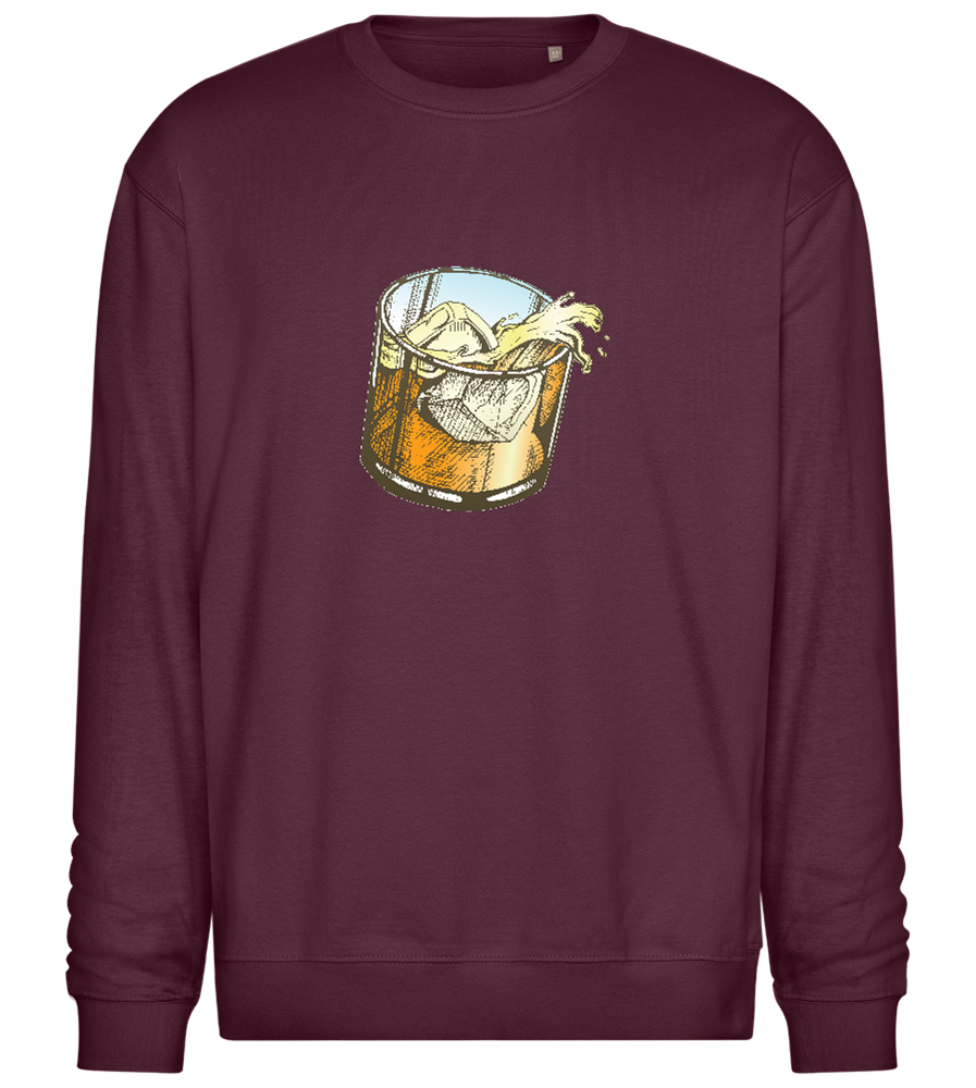 Whiskey Glass Design - Comfort Essential Unisex Sweater_BORDEAUX_front