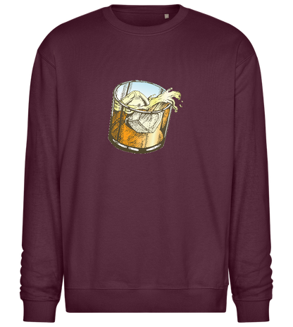 Whiskey Glass Design - Comfort Essential Unisex Sweater_BORDEAUX_front