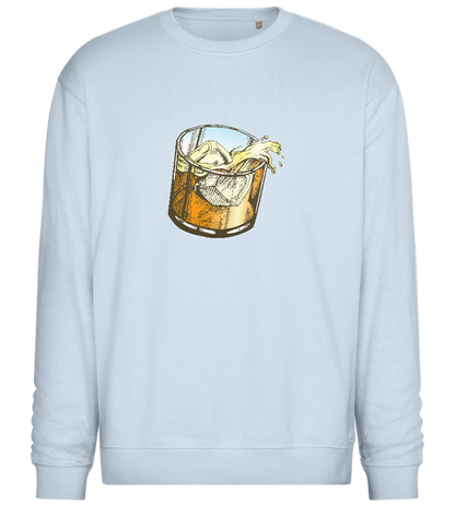 Whiskey Glass Design - Comfort Essential Unisex Sweater_CREAMY BLUE_front