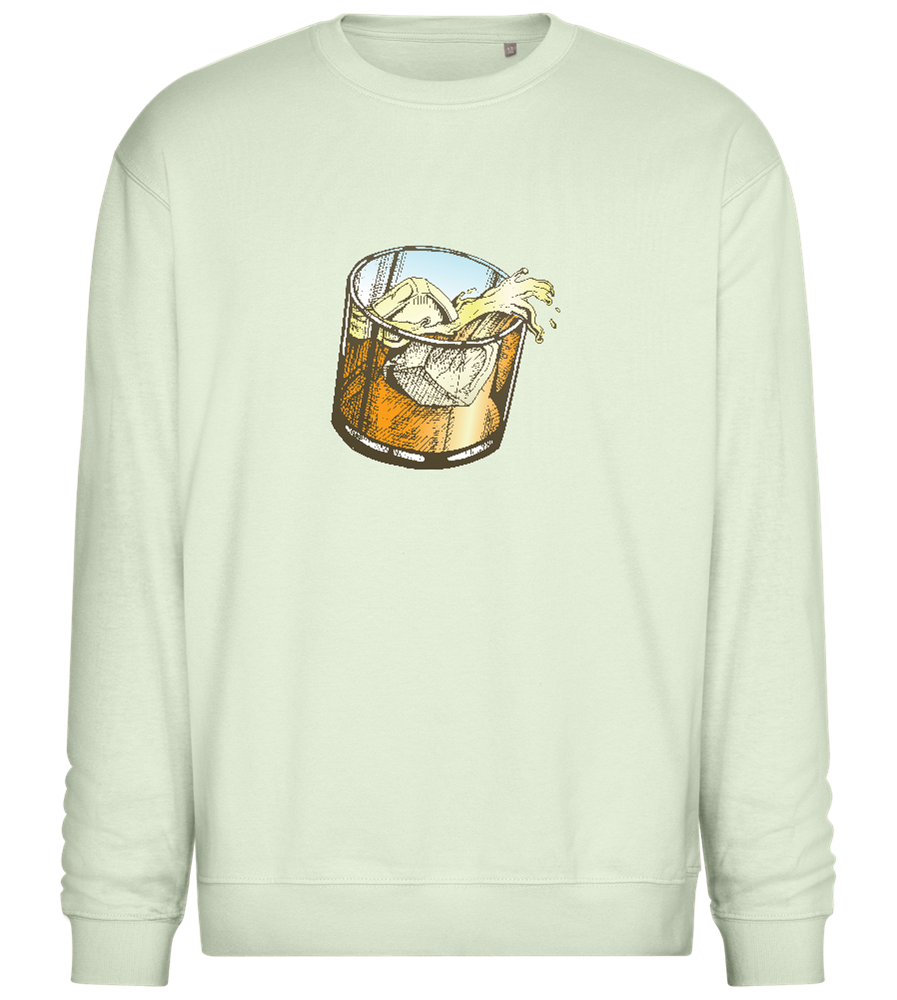 Whiskey Glass Design - Comfort Essential Unisex Sweater_CREAMY GREEN_front