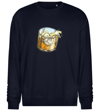 Whiskey Glass Design - Comfort Essential Unisex Sweater_FRENCH NAVY_front