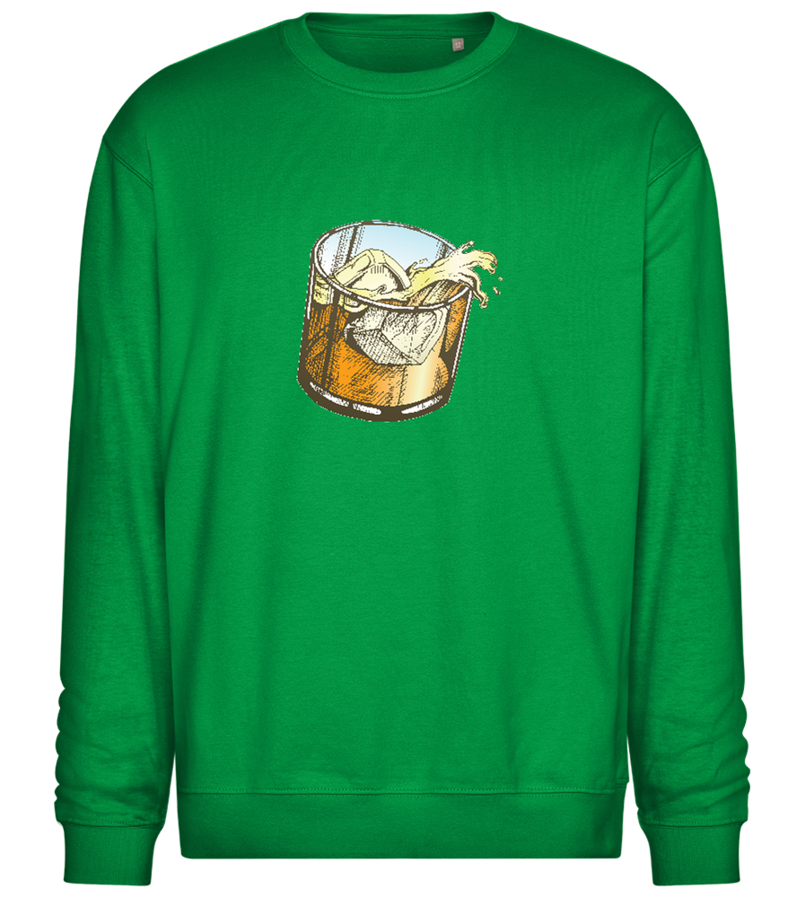 Whiskey Glass Design - Comfort Essential Unisex Sweater_MEADOW GREEN_front