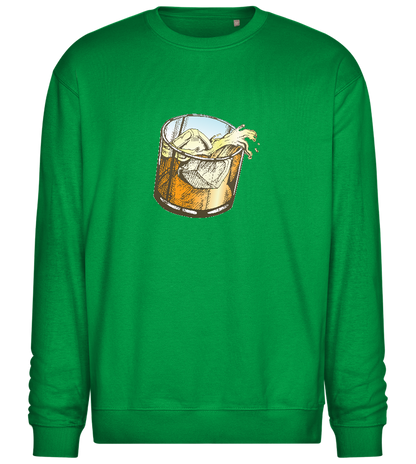 Whiskey Glass Design - Comfort Essential Unisex Sweater_MEADOW GREEN_front