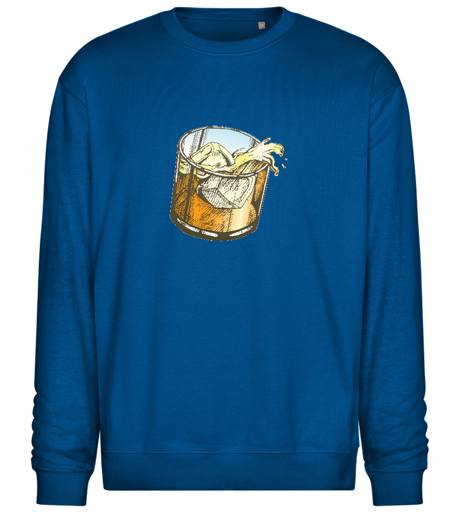 Whiskey Glass Design - Comfort Essential Unisex Sweater_ROYAL_front