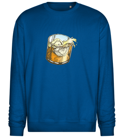 Whiskey Glass Design - Comfort Essential Unisex Sweater_ROYAL_front