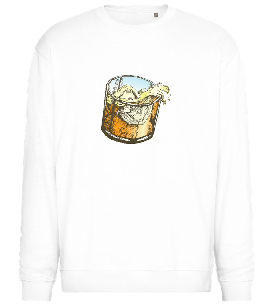 Whiskey Glass Design - Comfort Essential Unisex Sweater_WHITE_front