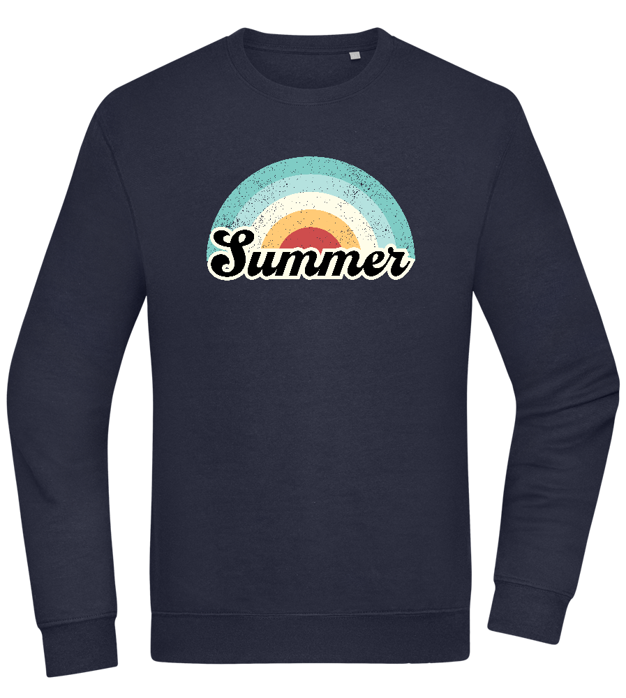 Summer Rainbow Design - Comfort Essential Unisex Sweater_FRENCH NAVY_front