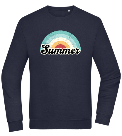 Summer Rainbow Design - Comfort Essential Unisex Sweater_FRENCH NAVY_front