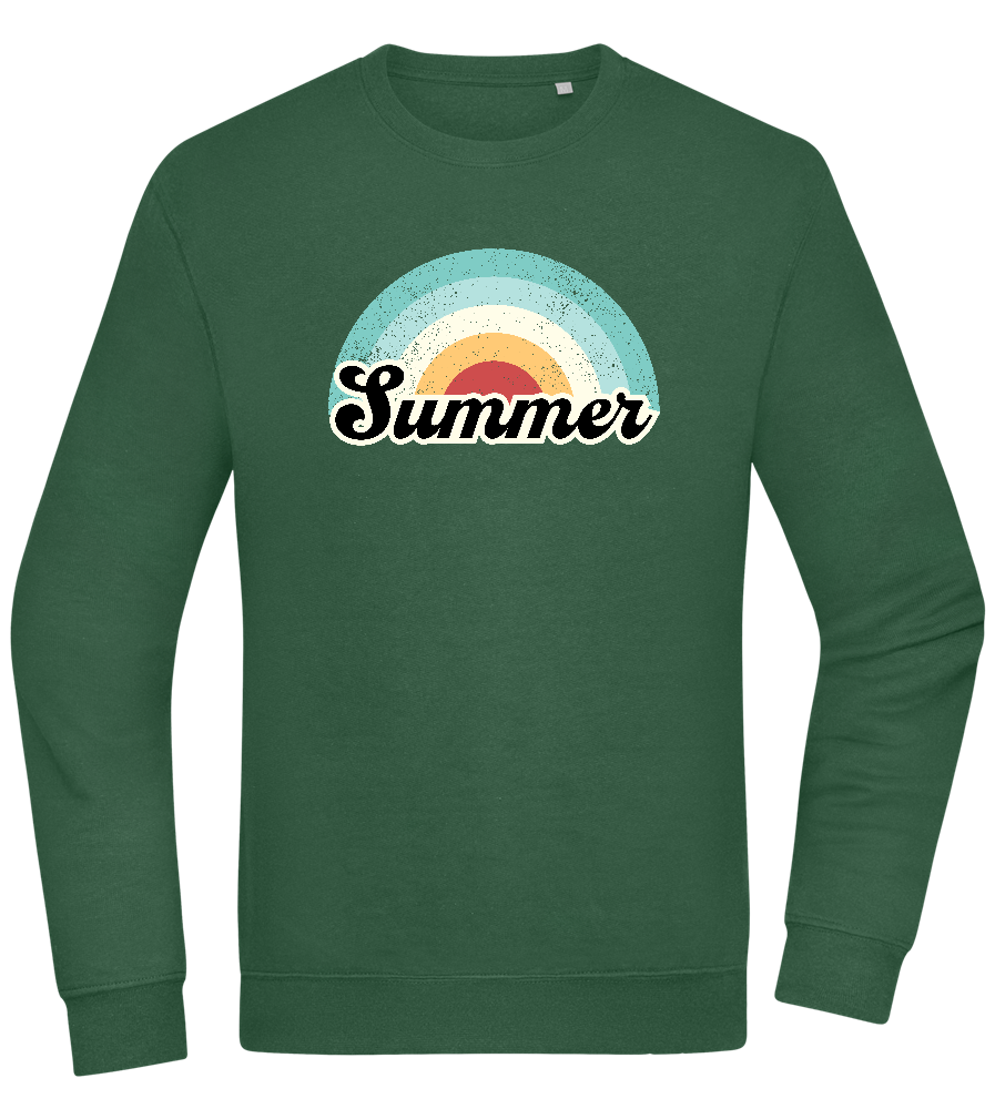 Summer Rainbow Design - Comfort Essential Unisex Sweater_GREEN BOTTLE_front