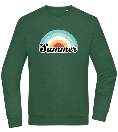 Summer Rainbow Design - Comfort Essential Unisex Sweater_GREEN BOTTLE_front