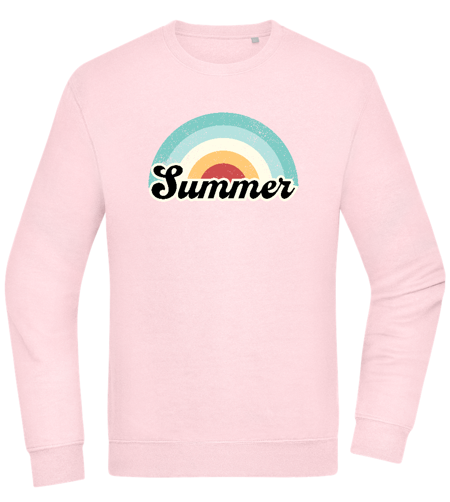 Summer Rainbow Design - Comfort Essential Unisex Sweater_LIGHT PEACH ROSE_front