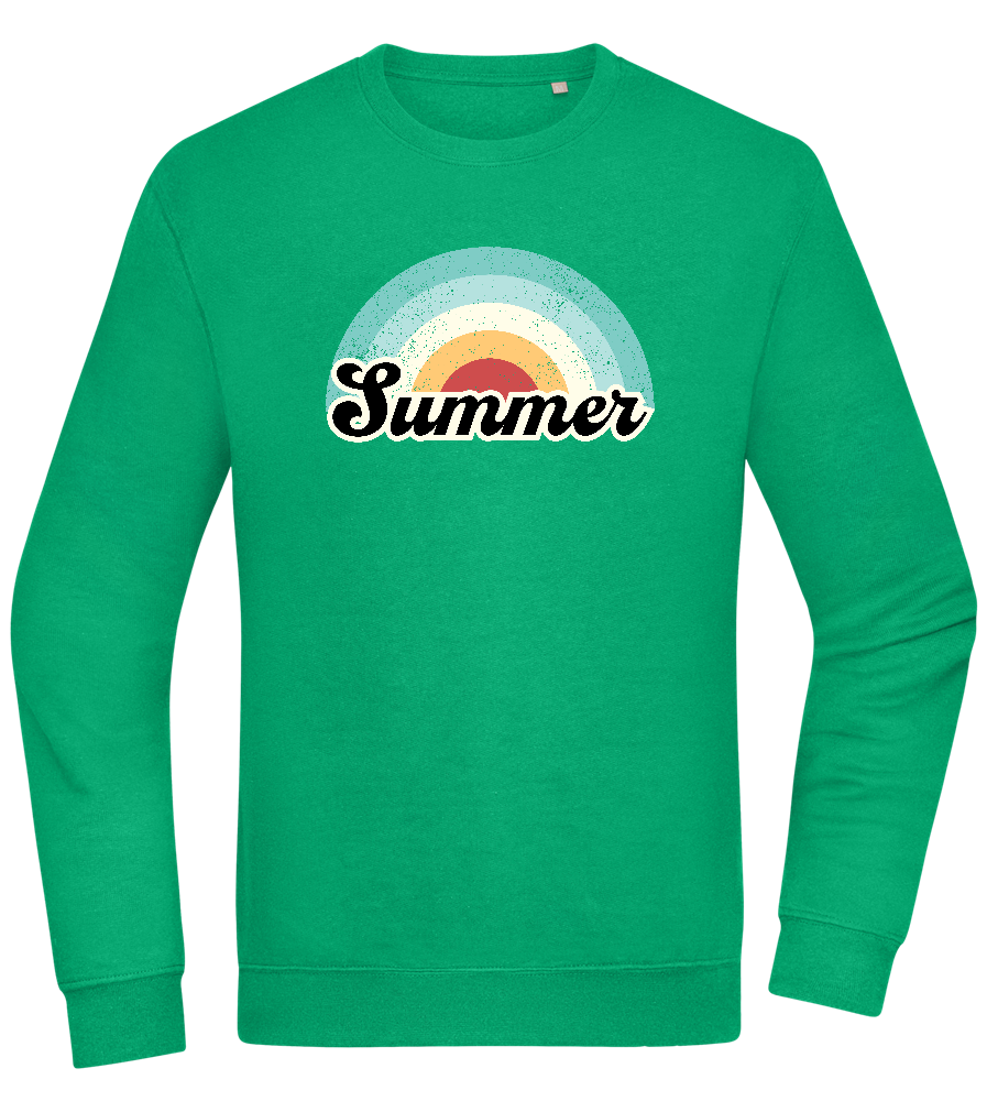 Summer Rainbow Design - Comfort Essential Unisex Sweater_MEADOW GREEN_front