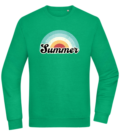 Summer Rainbow Design - Comfort Essential Unisex Sweater_MEADOW GREEN_front