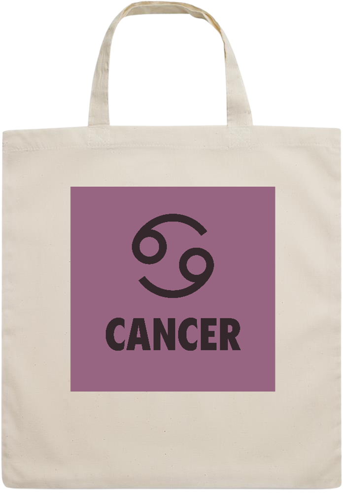 Zodiac Cancer Design - Essential short handle cotton tote bag_BEIGE_front