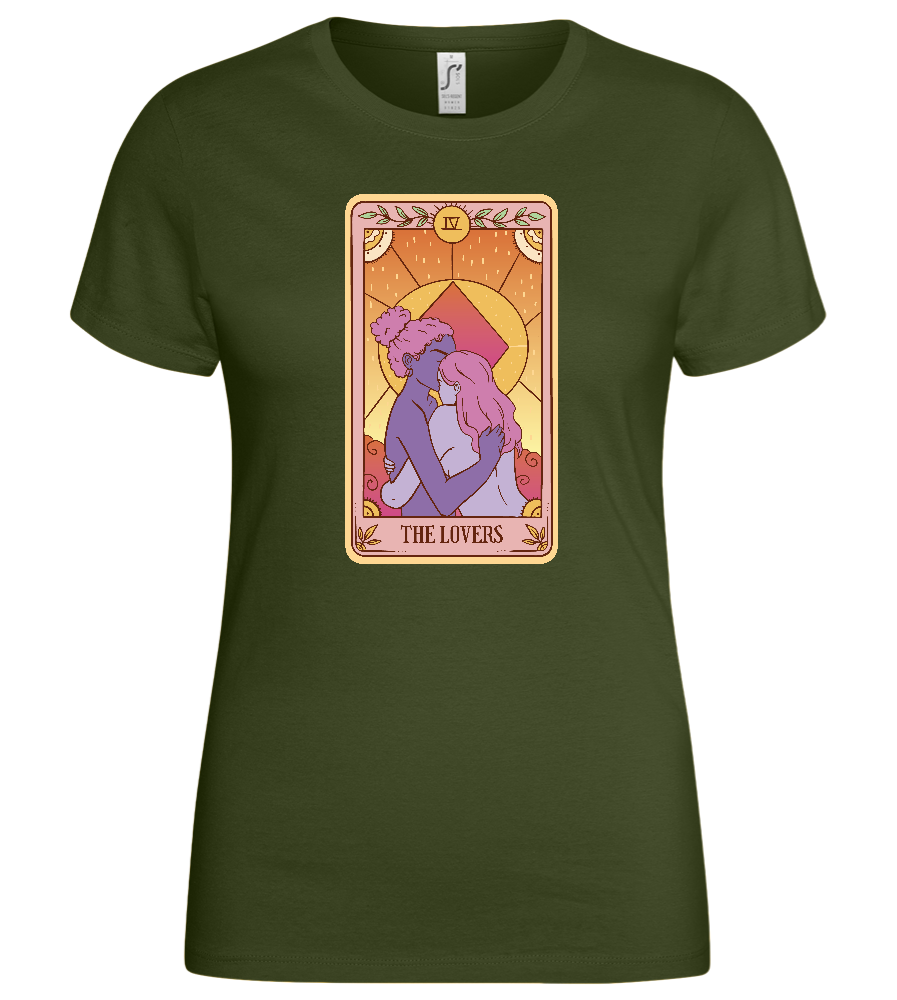 The Lovers Tarot Card Design - Basic women's t-shirt_ARMY_front