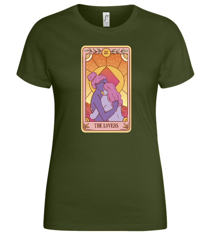 The Lovers Tarot Card Design - Basic women's t-shirt_ARMY_front