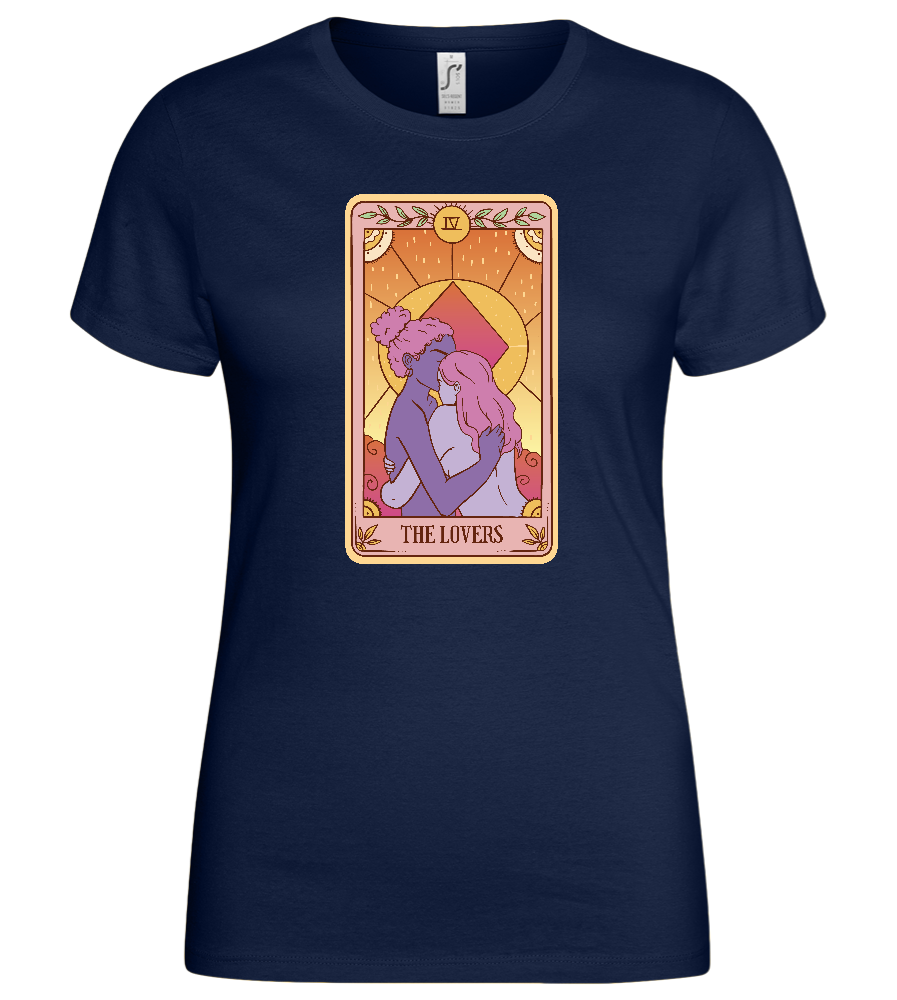 The Lovers Tarot Card Design - Basic women's t-shirt_MARINE_front