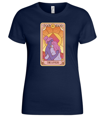 The Lovers Tarot Card Design - Basic women's t-shirt_MARINE_front