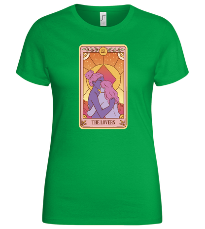 The Lovers Tarot Card Design - Basic women's t-shirt_MEADOW GREEN_front