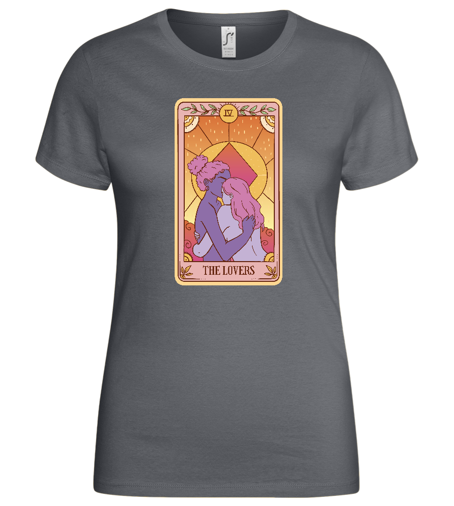 The Lovers Tarot Card Design - Basic women's t-shirt_MOUSE GREY_front