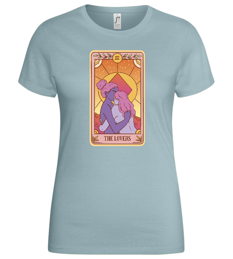 The Lovers Tarot Card Design - Basic women's t-shirt_PURE GRAY_front