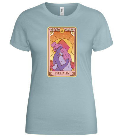 The Lovers Tarot Card Design - Basic women's t-shirt_PURE GRAY_front