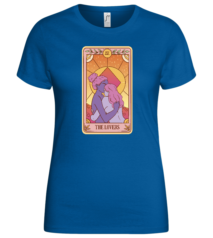 The Lovers Tarot Card Design - Basic women's t-shirt_ROYAL_front