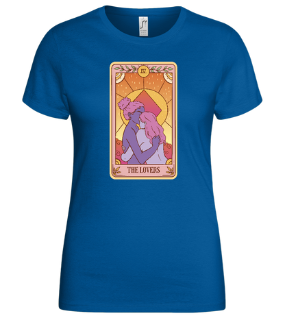 The Lovers Tarot Card Design - Basic women's t-shirt_ROYAL_front