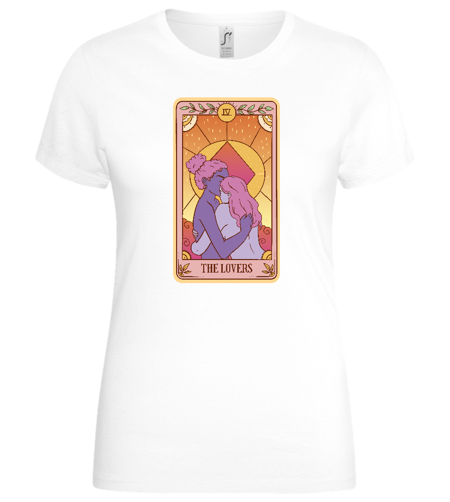 The Lovers Tarot Card Design - Basic women's t-shirt_WHITE_front