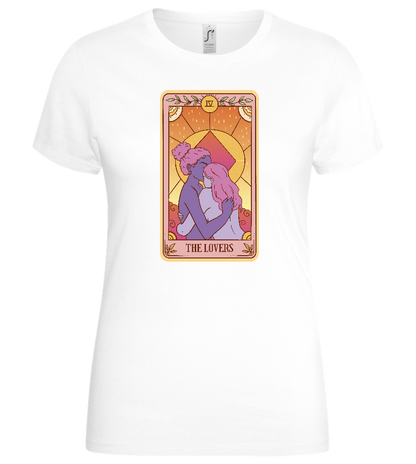 The Lovers Tarot Card Design - Basic women's t-shirt_WHITE_front