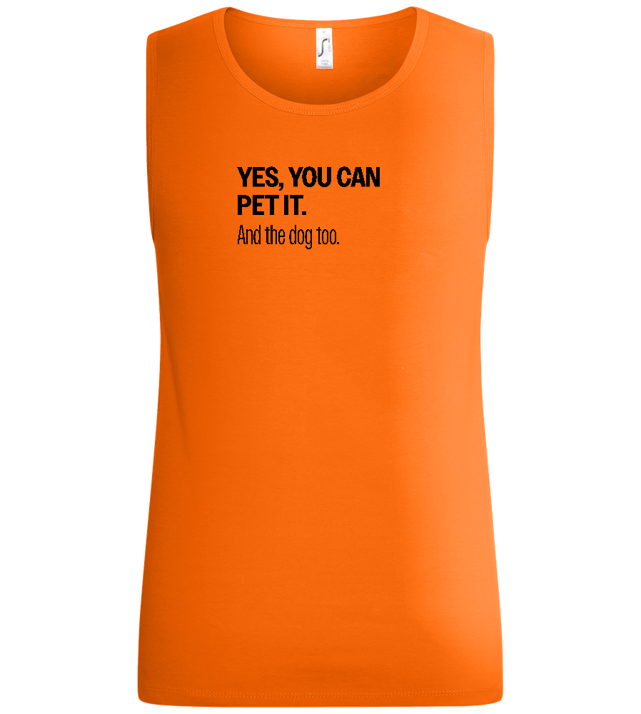 You Can Pet It Design - Basic men's tank top_ORANGE_front