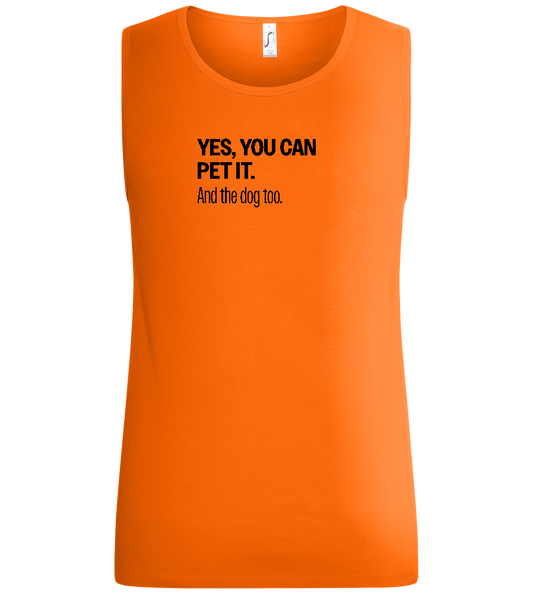 You Can Pet It Design - Basic men's tank top_ORANGE_front