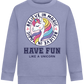 Believe in Magic Unicorn Design - Comfort Kids Sweater_BLUE_front