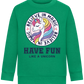 Believe in Magic Unicorn Design - Comfort Kids Sweater_MEADOW GREEN_front