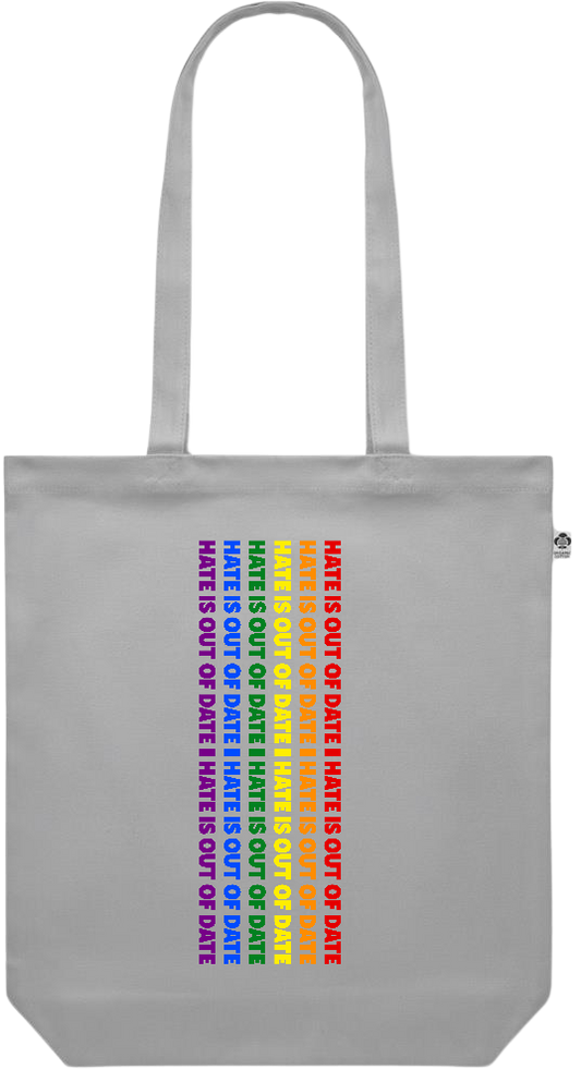 Hate is Out of Date Design - Premium colored organic canvas shopping bag_GREY_front