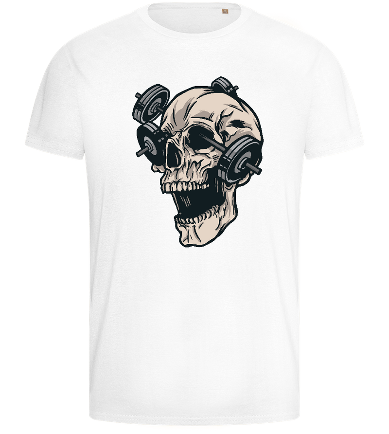 Skull of Strength Design - Basic men's fitted t-shirt_WHITE_front