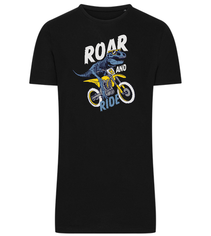 Dino Biker Design - Comfort men's long t-shirt_DEEP BLACK_front