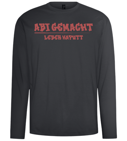 Abi Gemacht Leber Kaputt Design - Comfort men's long sleeve t-shirt_DARK GRAY_front