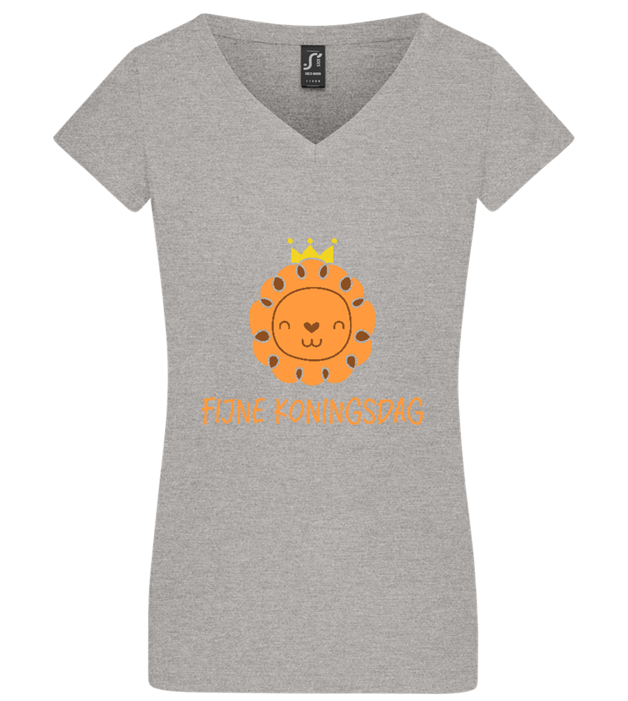 Fijne Koningsdag Design - Basic women's v-neck t-shirt_ORION GREY_front