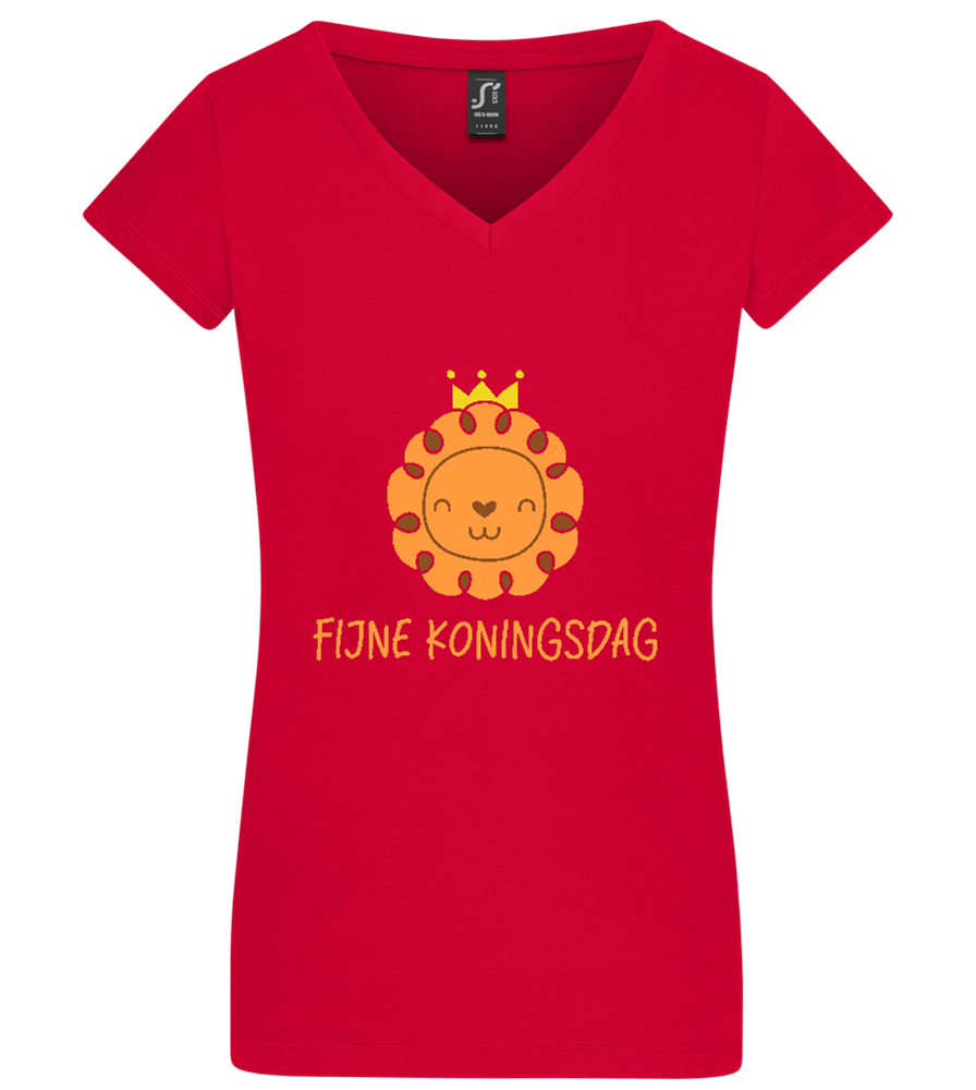 Fijne Koningsdag Design - Basic women's v-neck t-shirt_RED_front