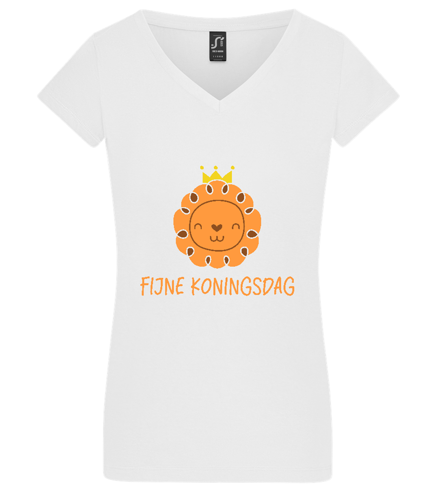 Fijne Koningsdag Design - Basic women's v-neck t-shirt_WHITE_front