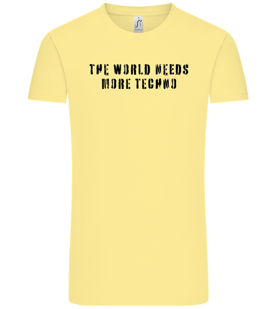 The World Needs More Techno Design - Comfort Unisex T-Shirt_AMARELO CLARO_front