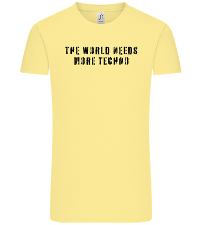 The World Needs More Techno Design - Comfort Unisex T-Shirt_AMARELO CLARO_front