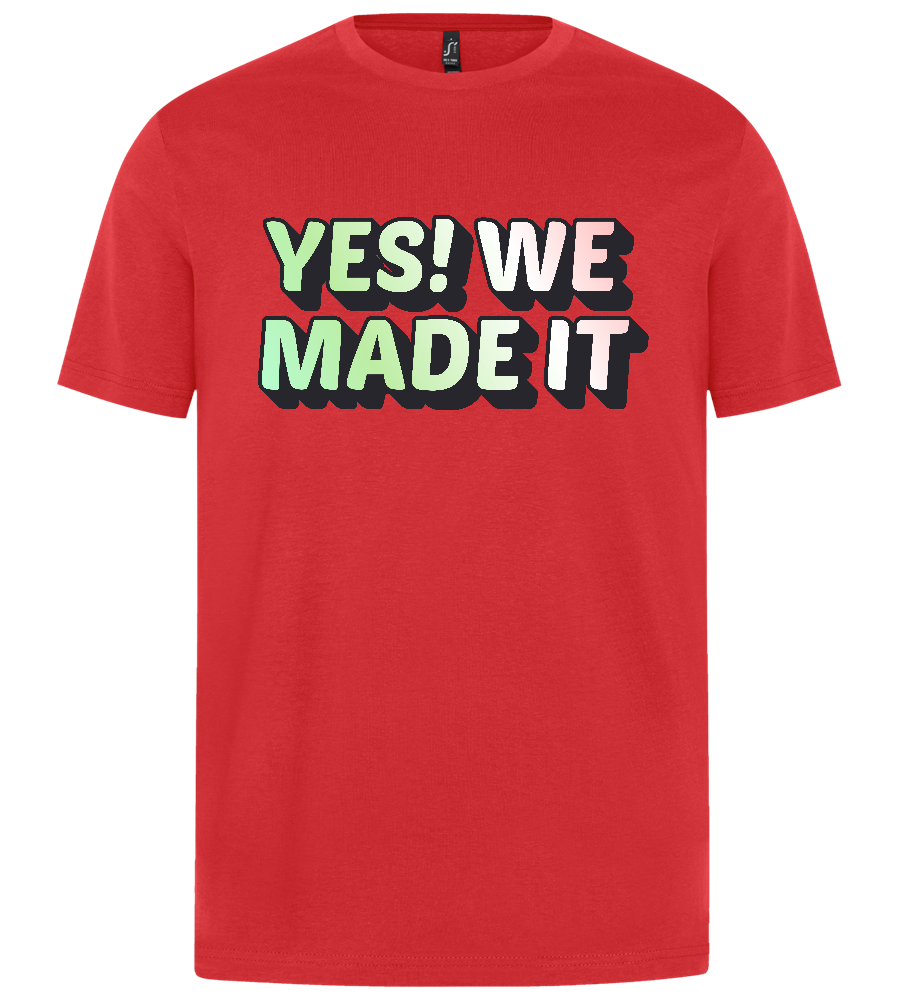 We Made It Design  - Premium unisex regular fit t-shirt_LIGHT GREY MELANGE_front