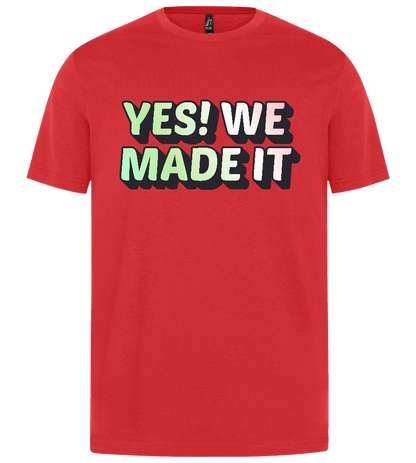 We Made It Design  - Premium unisex regular fit t-shirt_LIGHT GREY MELANGE_front