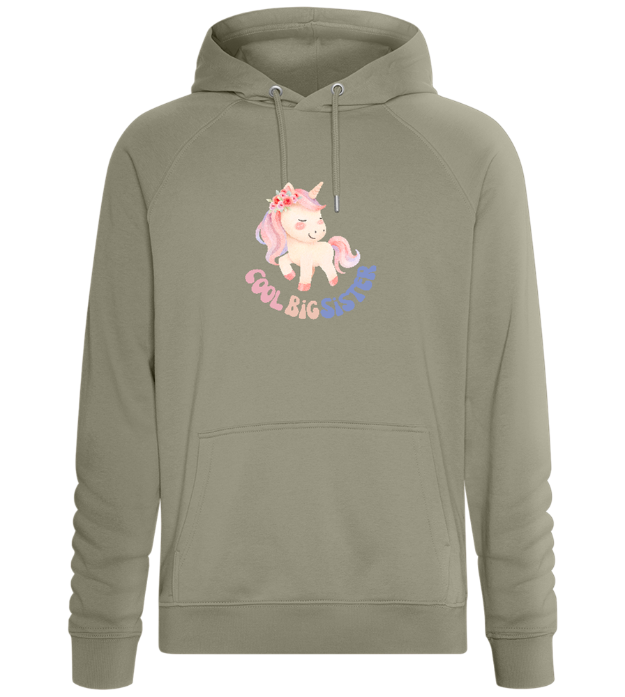 Cool Big Sister Unicorn Design - Comfort unisex hoodie_KHAKI_front